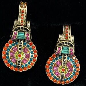 Heidi Daus CLIP 🆕 Crystal Art Deco Earrings in original box